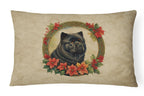 Chow Chow Christmas Flowers Throw Pillow