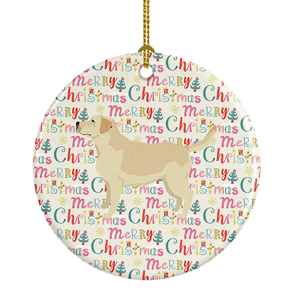 Labrador Retriever Merry Christmas Ceramic Ornament