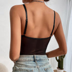 Deep V-Neck Adjustable Strap Shapewear Bodysuit