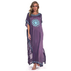 Loose Plus Size Embroidered Beach Cover-Up Dress