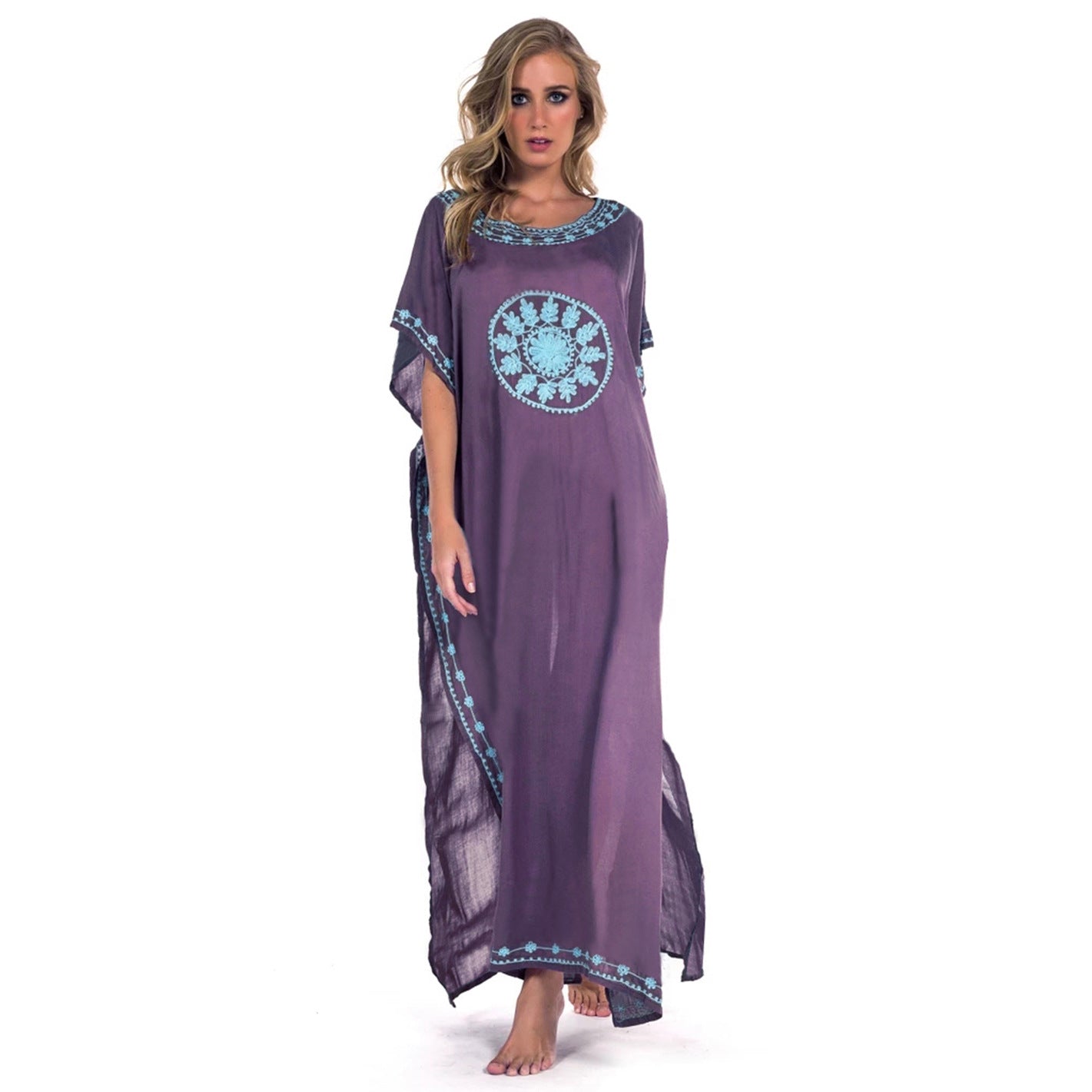Loose Plus Size Embroidered Beach Cover-Up Dress