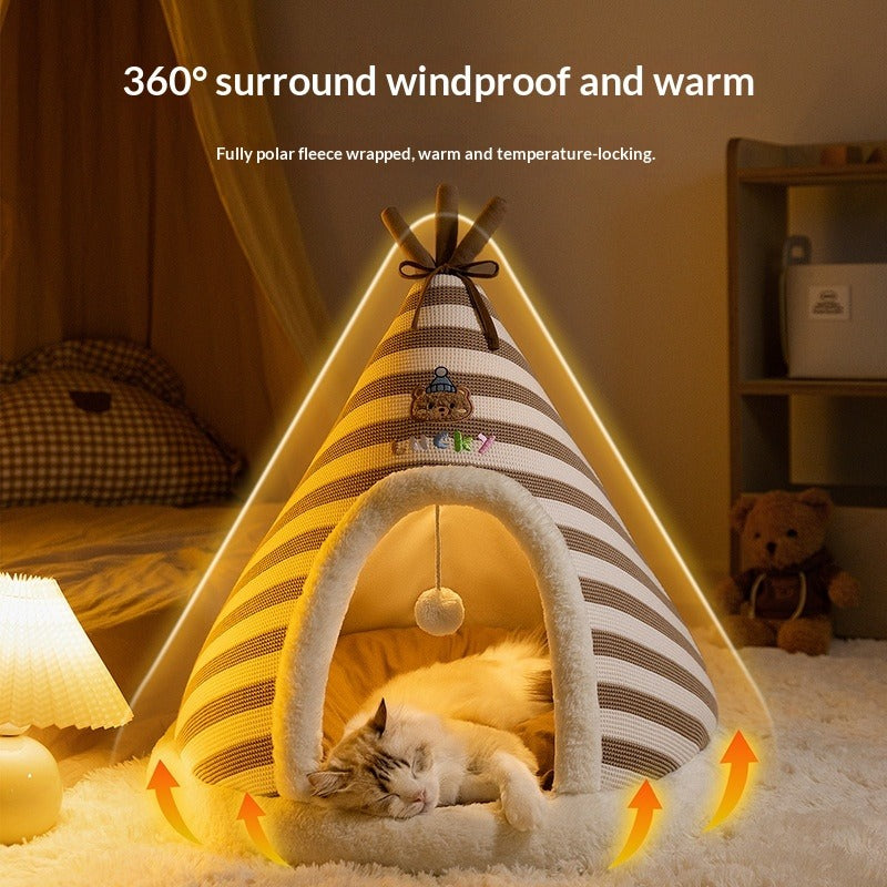 Knitted Warm Santa Pet Bed