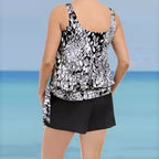 Digital Print Slimming Two-Piece Swimsuit in Various Sizes