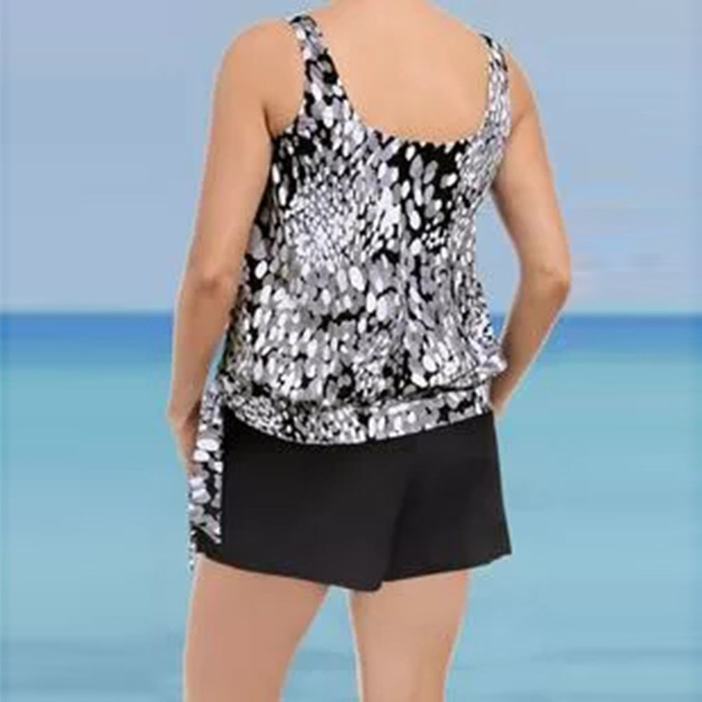 Digital Print Slimming Two-Piece Swimsuit in Various Sizes