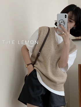 Men's V-neck Thin Knitted Vest Sweater