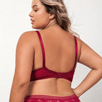 Large Ultra-Thin Lace Bra with Steel Ring and Adjustable Fit
