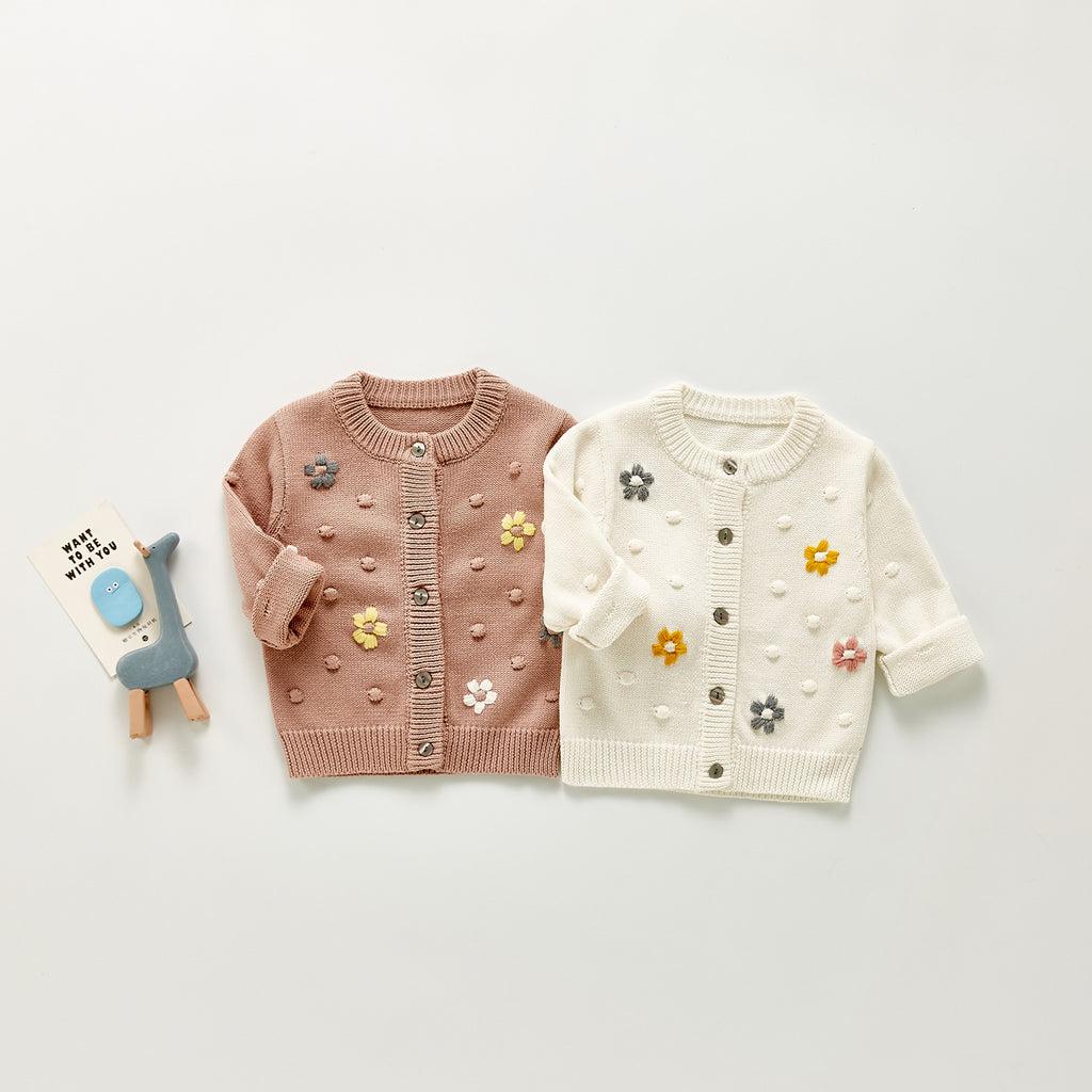 Knitted Cotton Cardigan Coat for Infants