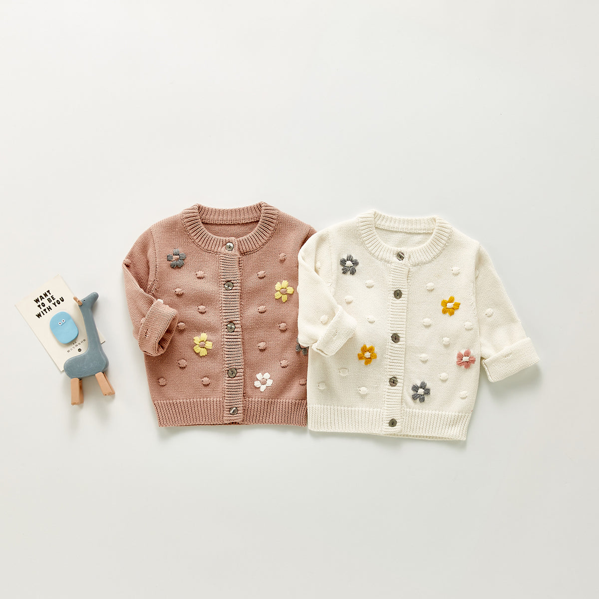 Knitted Cotton Cardigan Coat for Infants