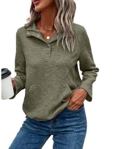 Long Sleeve Solid Color Stand Collar Sweater