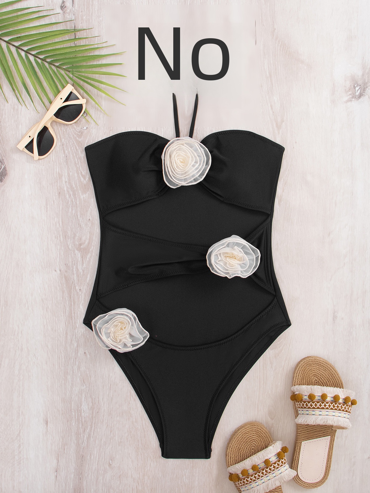 New Women's 3D Floral One-Piece Bikini Swimwear
