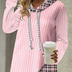 Contrast Color Knitted Jacquard Hooded Sweater
