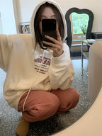 All-Match Letter Print Hooded Pullover Sweater | Streetwear
