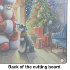 Schnauzer and Santa Claus Glass Cutting Board