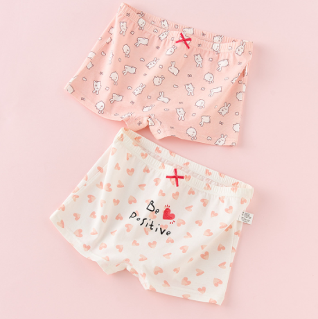 Creative Print Cotton Girls Boxer Underwear Set