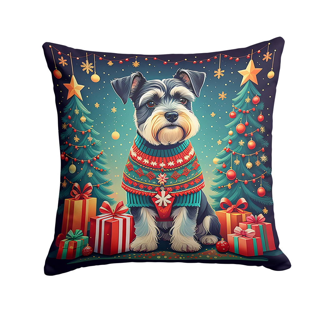 Schnauzer Christmas Throw Pillow