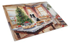 Border Collie Christmas Cookies Glass Cutting Board