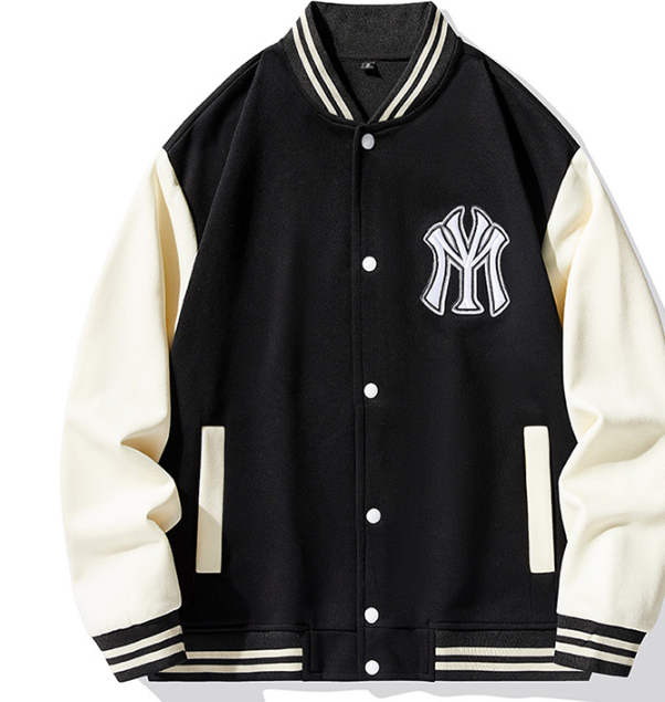 Men's Fashion Baseball Jacket - Collegiate Cardigan (One)