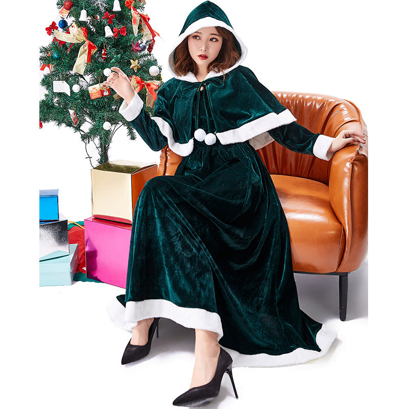 Two-Tone Shawl Dress for Christmas Outfit