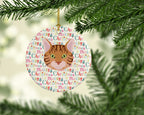Bengal Cat Christmas Ceramic Ornament