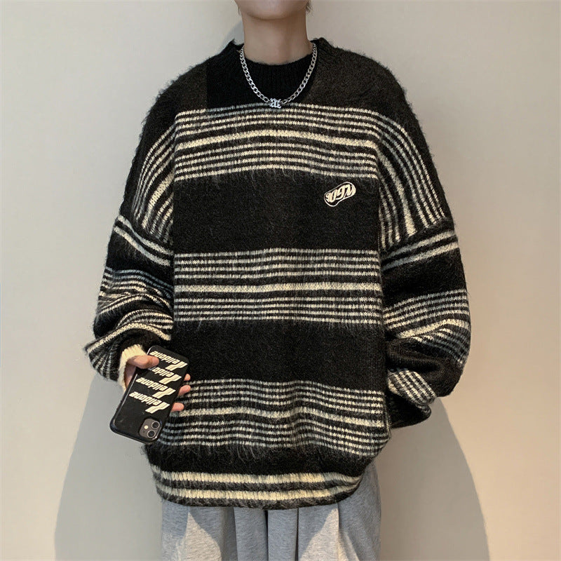 Men's Retro Minimalist Striped Sweater