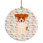 Merry Christmas Jack Russell Terrier Ceramic Ornament