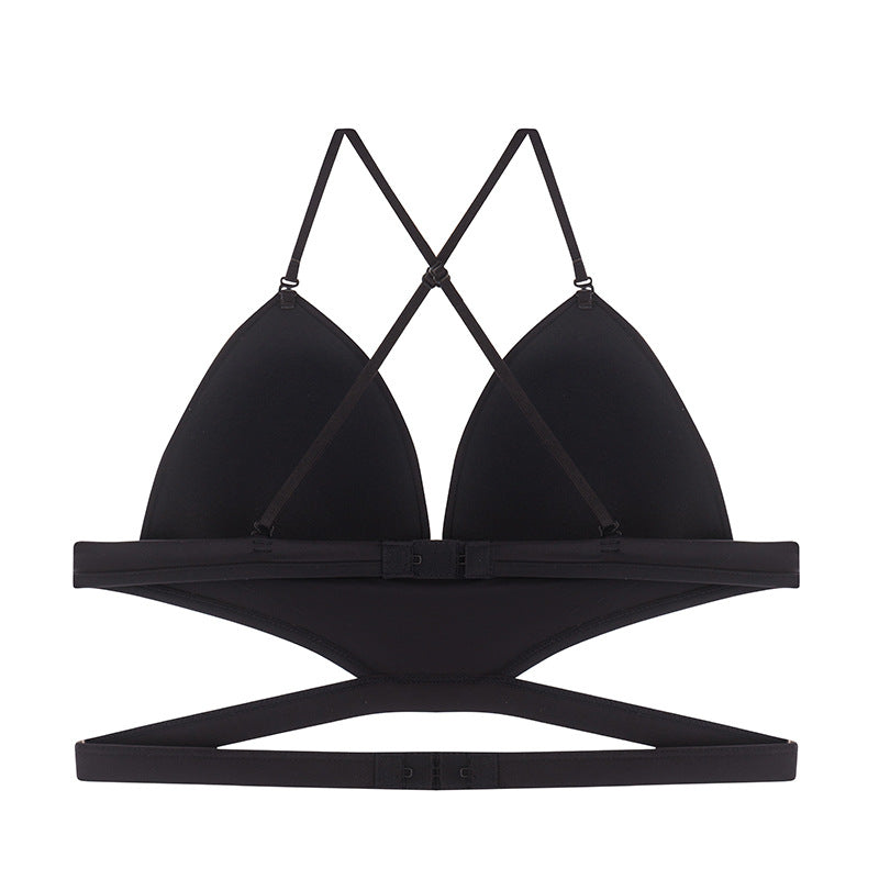 U-Shaped Backless Bra Set with Triangle Cups