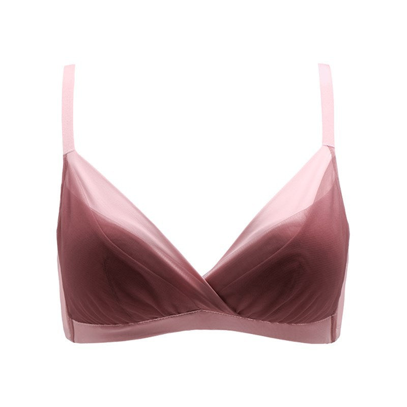 102# Premium Sheer Lingerie Push-Up Bra in Rose