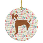 Rat Terrier Merry Christmas Ceramic Ornament