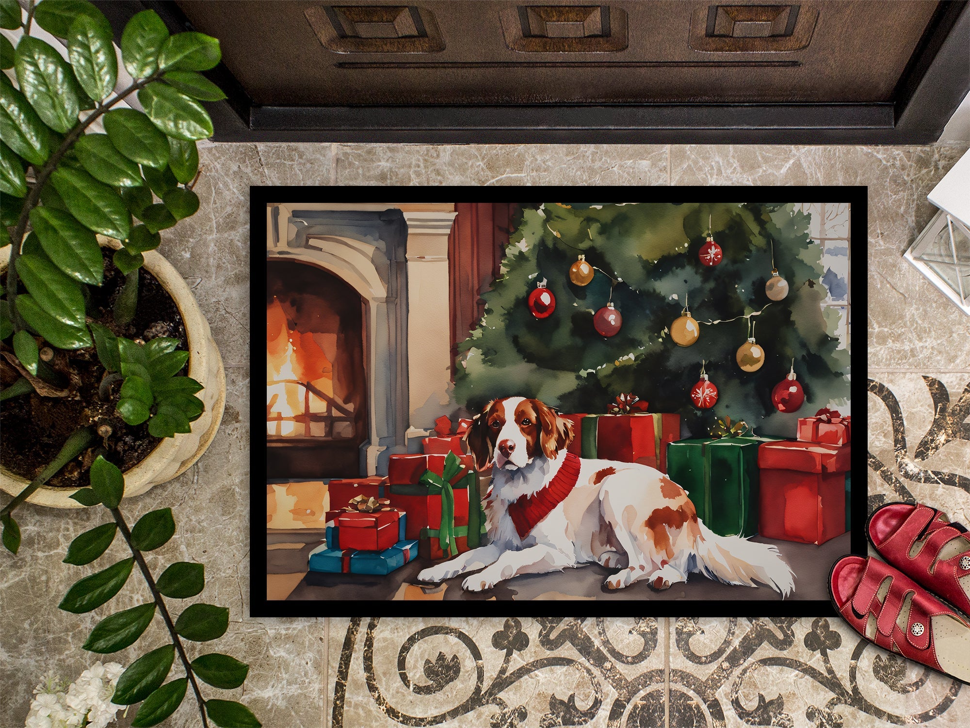 Brittany Cozy Christmas Doormat