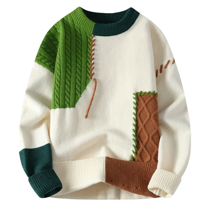 Men’s Colorblock Pullover Sweater | Streetwear