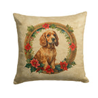 Cocker Spaniel Christmas Flowers Throw Pillow