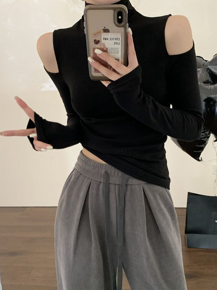 Slim Long Sleeve Turtleneck T-shirt for Women | Streetwear