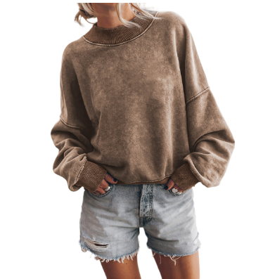 Autumn Crew Neck Solid Color Loose Sweater