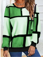 Casual 3D Printed Geometric Long Sleeve Sweater