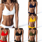 2019 Women's Solid Color Bikini Swimwear (Model 9122)