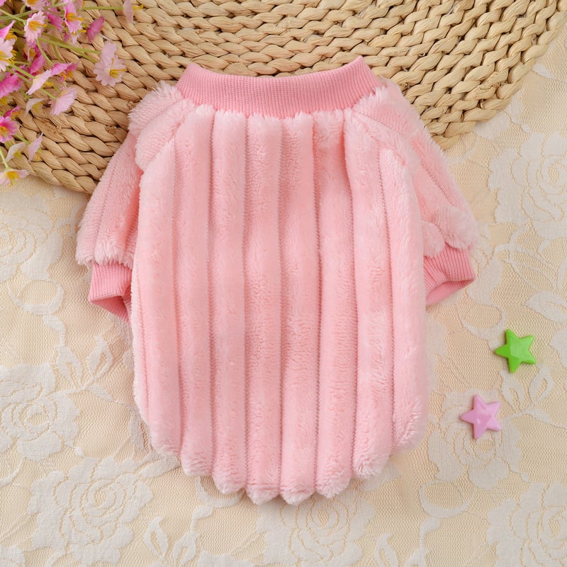Vertical One-Sided Plush Sweater for Small Pets