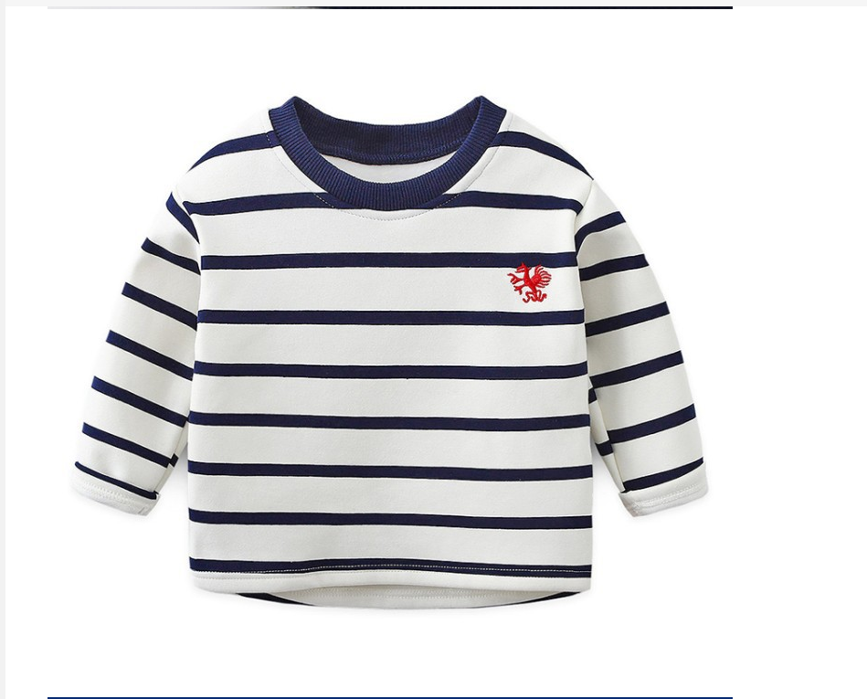 Black and White Striped Children's Long-Sleeve Sweater