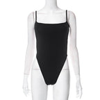 Women's Spaghetti Strap Open Back Bodysuit