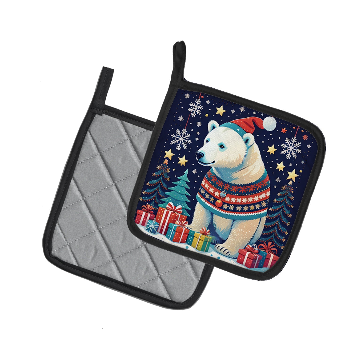 Polar Bear Christmas Pair of Pot Holders