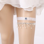 Handmade Rhinestone Lace Bridal Garter Leg Loop