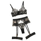Women's Embroidered See-Through Lingerie Set