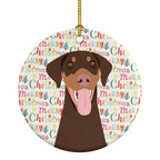 Doberman Pinscher Red and Rust Ears #1 Christmas Ceramic Ornament