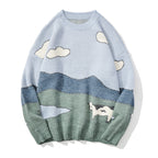 Men's Cartoon Round Neck Loose Sweater