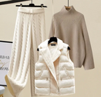 Women's Lazy Sweater Wide Leg Pants Vest Coat