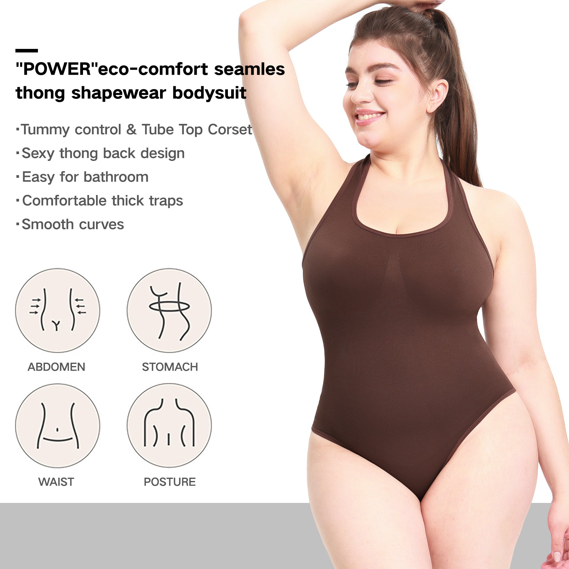 Women's Backless Bodysuit Shaping Top Plus Size