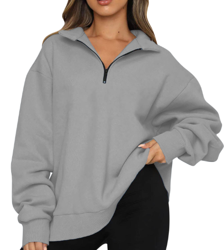 Casual Half-Zipper Pullover Top | Streetwear