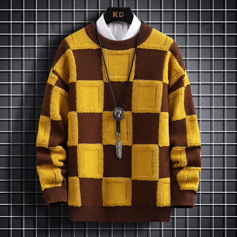 Men's Slim-fit Knitted Long-sleeve Round Neck Sweater