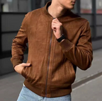 Casual Solid Color Suede Coat (One Piece)