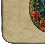 Westie Christmas Flowers Dish Drying Mat