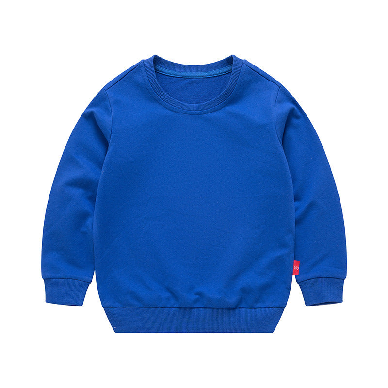 Boys Korean Solid Color Loose Long Sleeve Pullover | Streetwear
